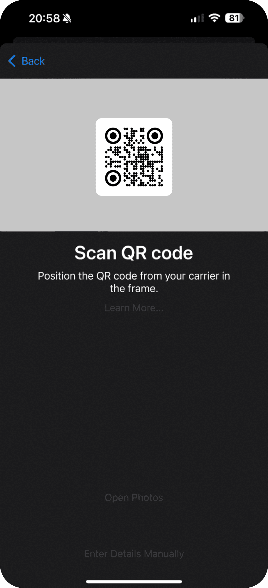 Scan the QR code from 
